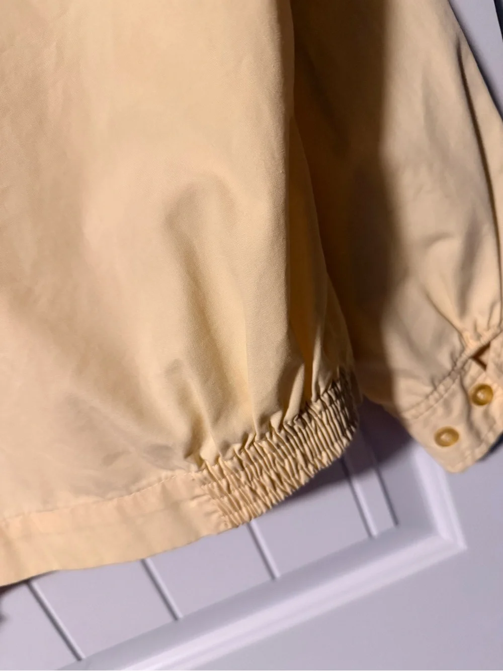 Vintage Men’s Sz L Butter Yellow Zip-Front Jacket Harrington Style Retro Bomber